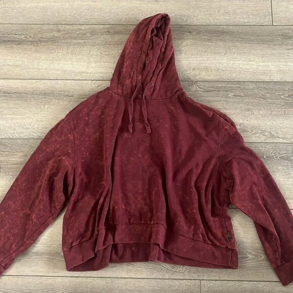 Frankie & Stella™ Oversized Cropped Hoodie PLUS - Burgundy size 4x - Picture 2 of 4